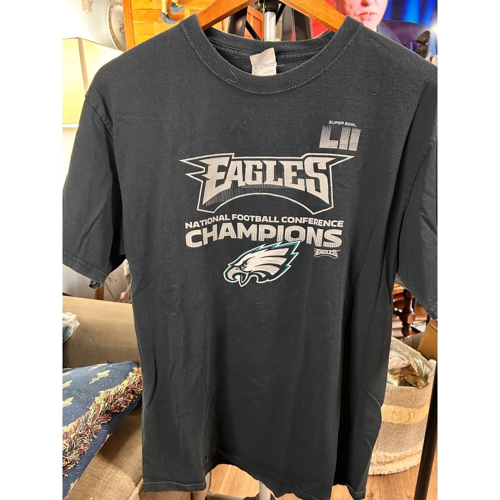 Philadelphia Eagles Super Bowl LII National Football Conf Champions Black Tee lg
